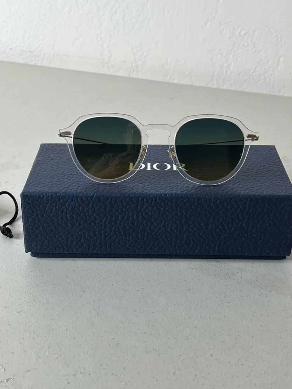 Dior Clear Acetate Sunglasses with Black Lenses